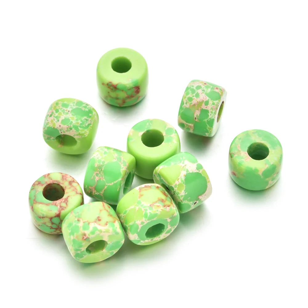 10 Stks/partijen Set Regenboog Kleur Glas Stone Kralen Drum Kraal Diy Armbanden Kettingen Voor Vrouwen Meisje Familie Geschenken Maken Sieraden