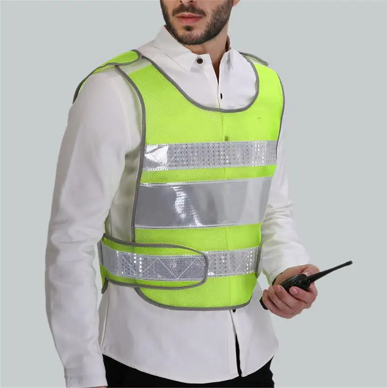 High Reflective Vest Reflex Waistcoat Reflective Vest Construction Safety Vest Work Clothes Motorcycles Retro-reflective Waistco