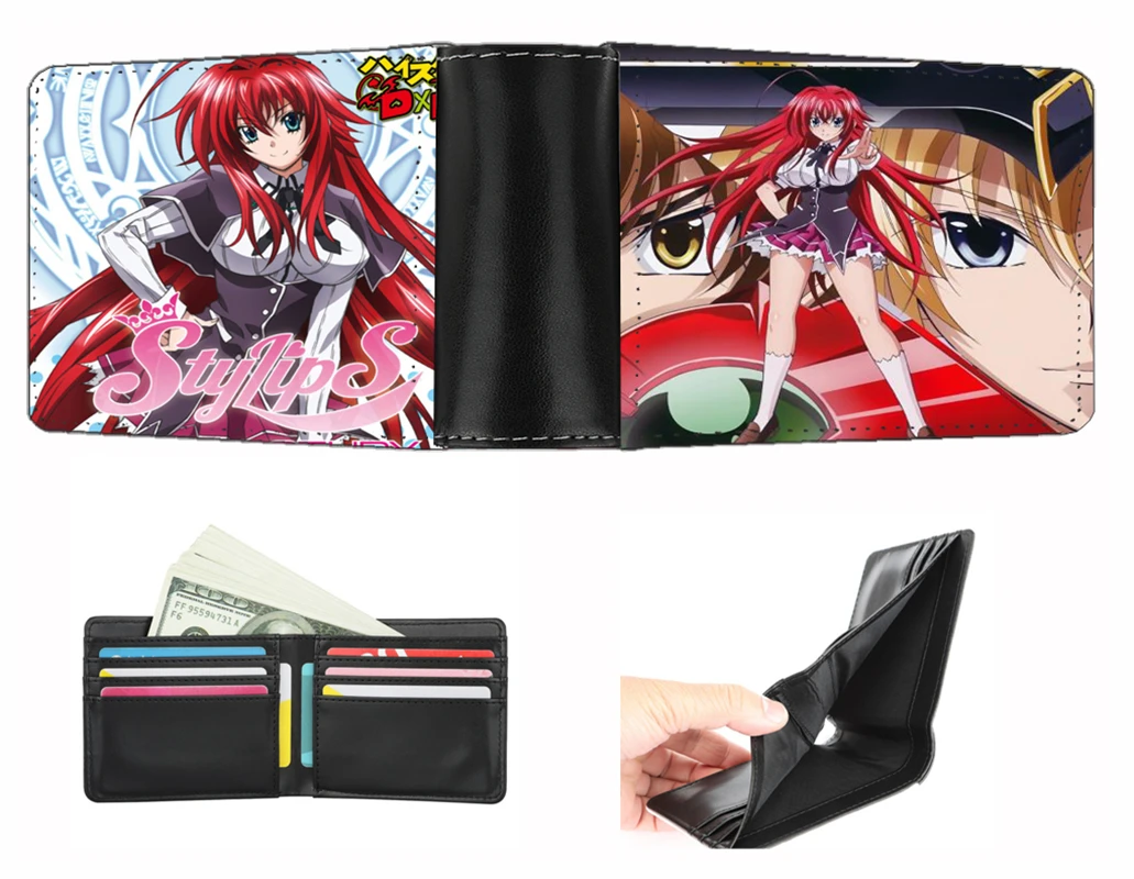 Anime High School DxD wallet Men women short wallet teenagers Card Holder PU Short Zero Wallet student Coin Purse