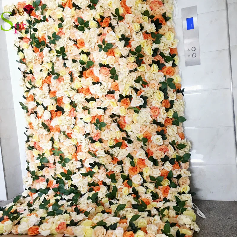 

SPR 4ft*8ft roll up cloth Artificial rose flower wall wedding occasion backdrop inspiration florals decorations free shipping