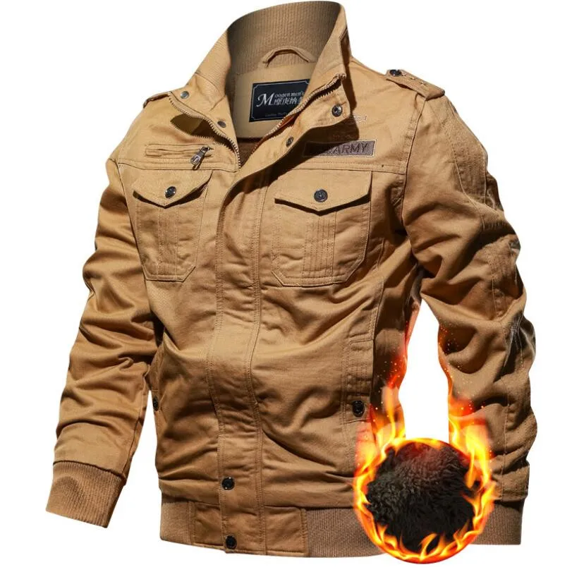 

Military Jacket Men Winter Casual Thick Thermal Coat Army Pilot Jackets Air Force Cargo Jacket Windbreaker Pakas w2294