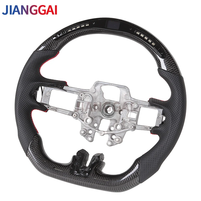 Carbon Fiber Steering Wheel For Ford Mustang 2015 2016 2017 2018 2019 2020 2021 2022 2023 LED Racing Steering Wheel Leather