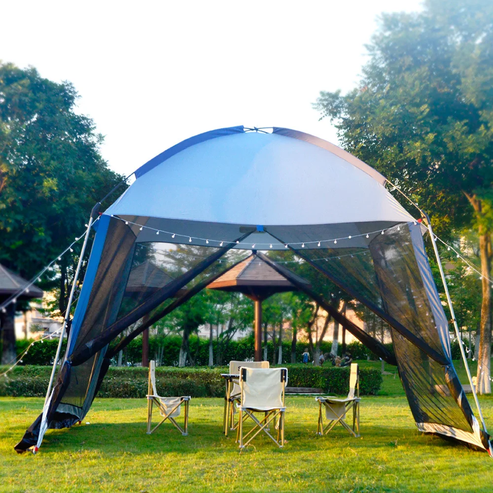 4 5 6 8 10  Person Outdoor Canopy Camping Sunscreen Mosquito Proof Tent Team Awning Family Mesh Tarp Beach Pergola Car Shelter