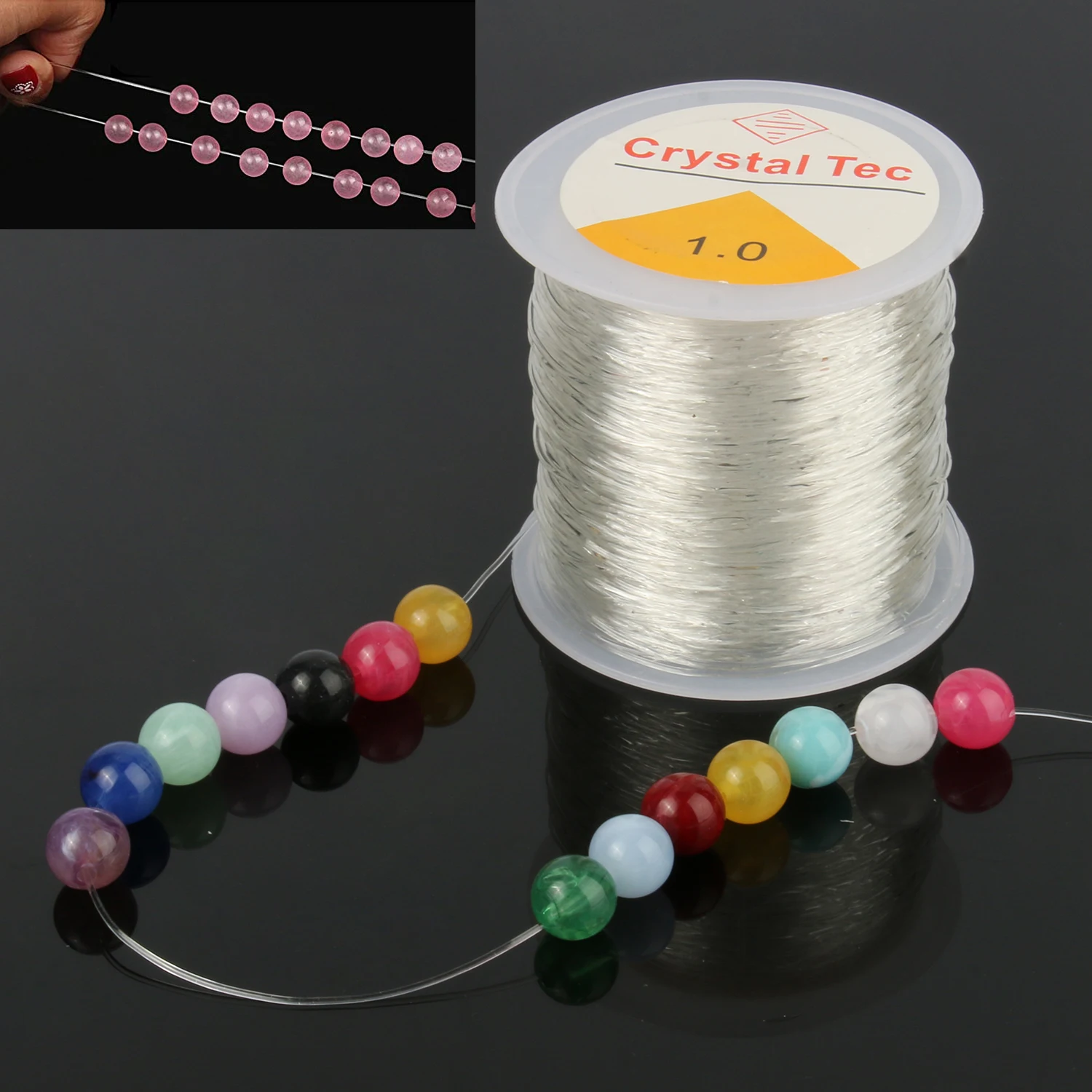 1Roll Crystal Elastic Line White Wire String Thread Plastic Transparent Elastic Cord DIY for Necklace Bracelet Jewelry Making