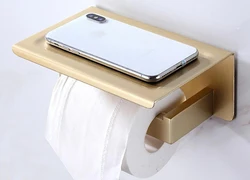 Stainless Steel Wall Mounted black or brushed gold Toilet Paper Holder toilet mobile phone holder SM888