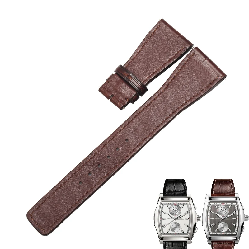 WENTULA watchbands for DA VINCI FAMILY leather strap alligator skin /crocodile grain  watch band