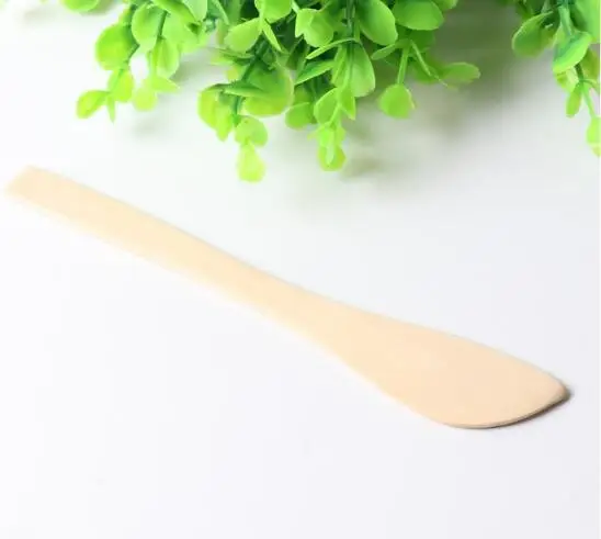 1000pcs Eco-friendly solid wood tableware wooden mask knife guacamole cheese butter cream dumpling knife