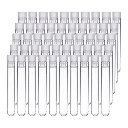 Tubes de Test en plastique Transparent 12x100mm, 100 pièces, flacons avec capuchons poussoirs, fournitures scolaires de laboratoire