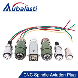 Aubalasti Aviation Plug for CNC Air  Water Cooled Spindle Motor HQD GDZ Series Connect the wire