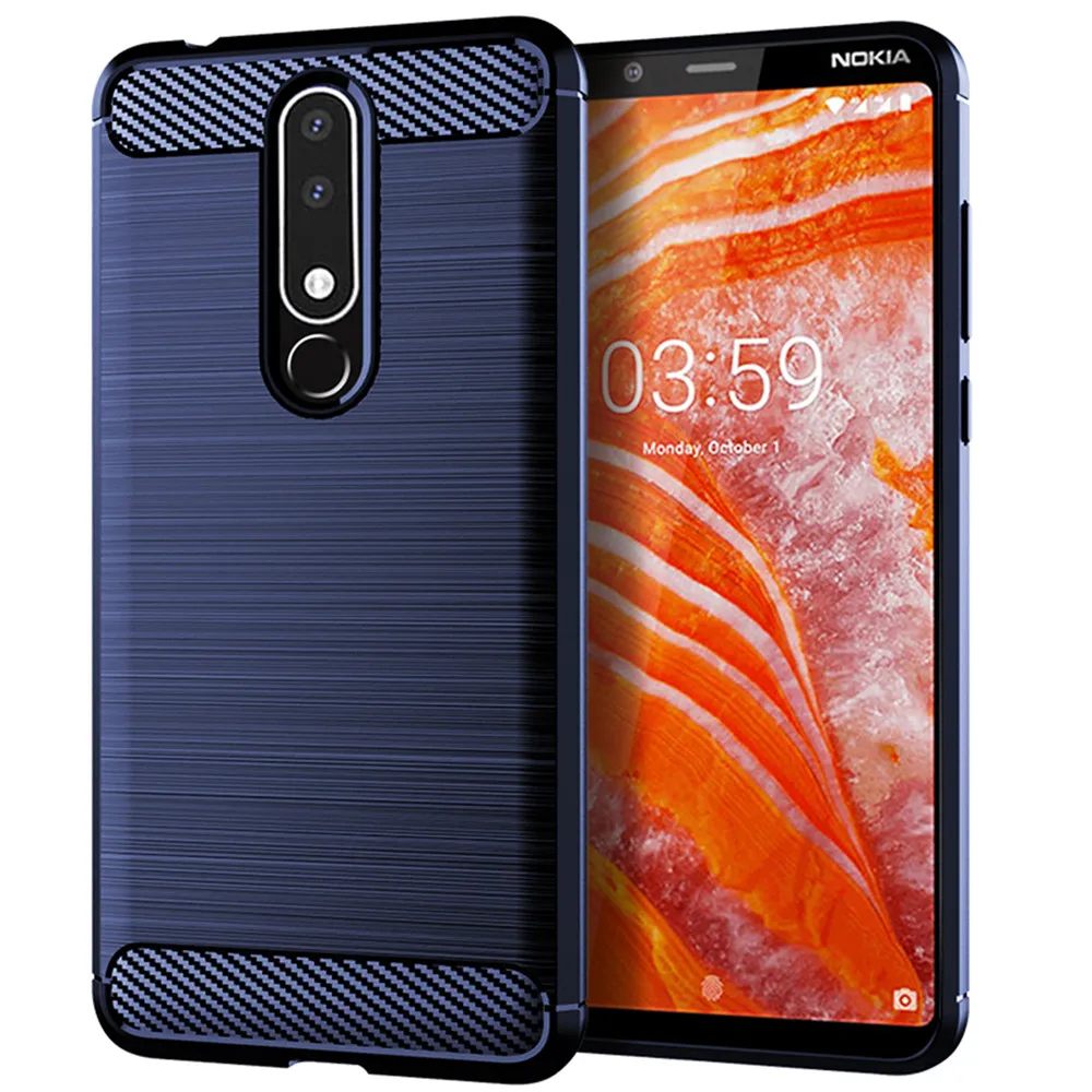 For Nokia 3.1 Plus TA-1118 TA-1125 Case Carbon Fiber Skin Full Soft Silicone Cover For Nokia 3.1 Plus Nokia3.1 TA-1049 TA-1057