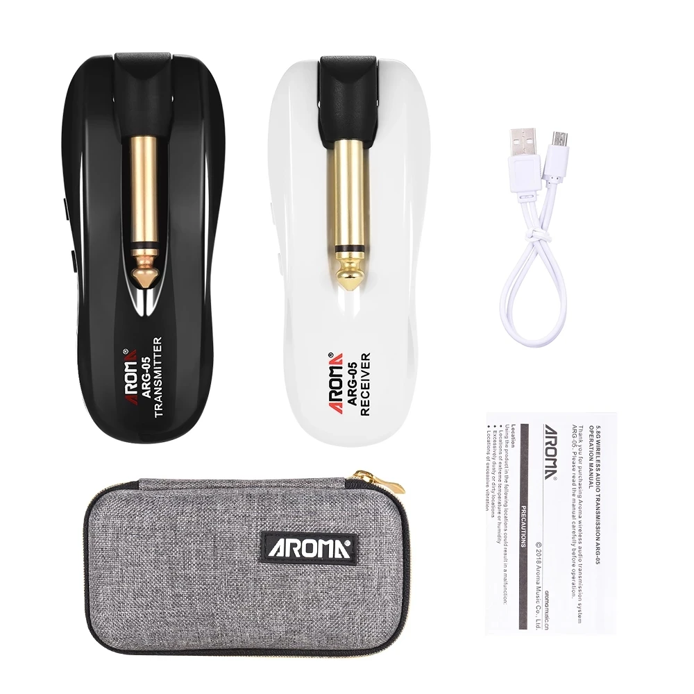 Aroma Arg-05 5.8Ghz Audio Wireless System Receiver Transmitter Wireless Audio Transmitter Receiver System Electric Guitar Parts