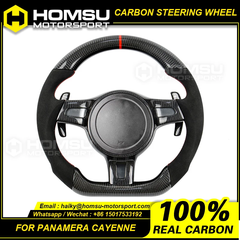 Custom alcantar carbon fiber steering wheel For porsche 911 970 958 panamera cayenne racing wheel convertible