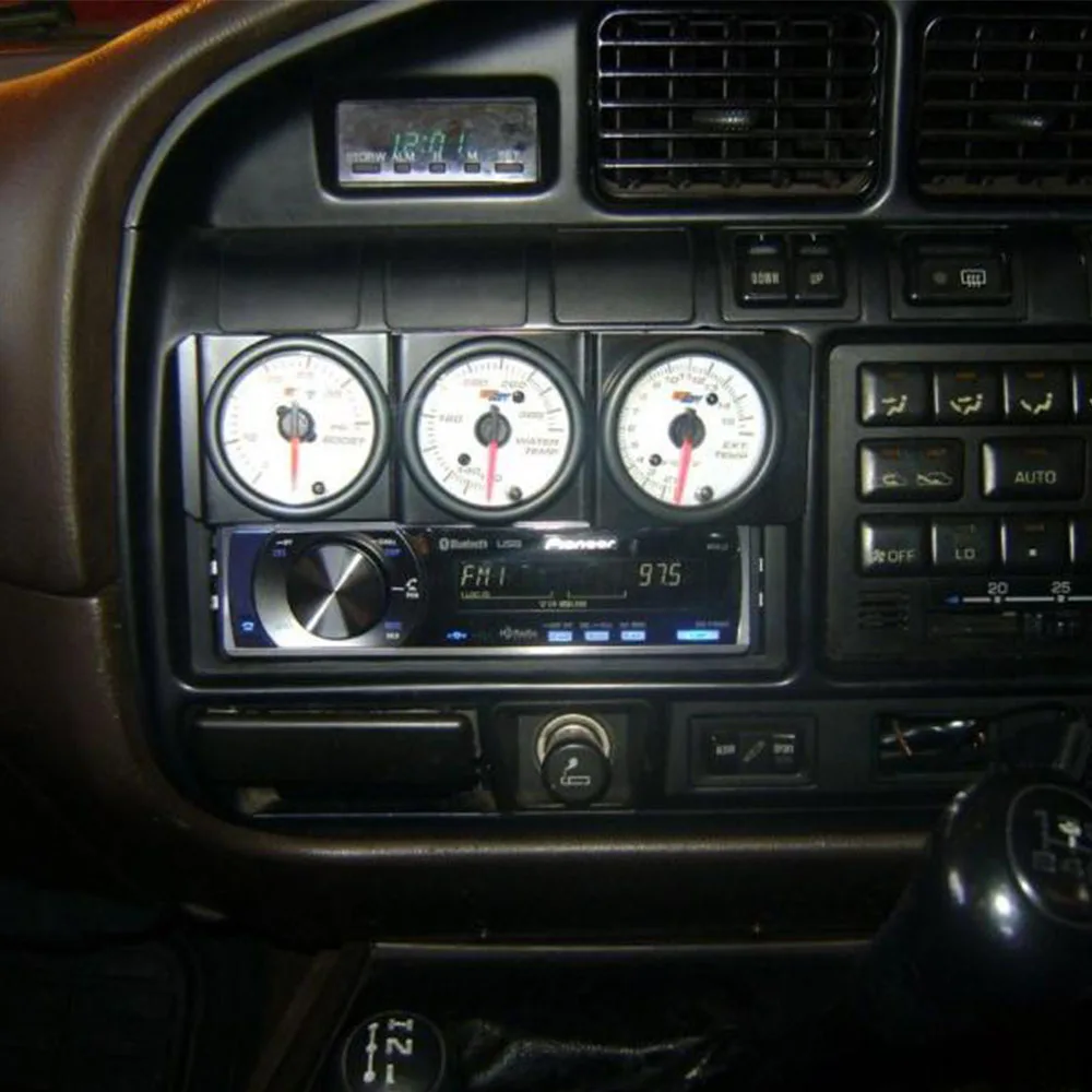 52mm 3 fori singolo DIN Radio Slot Face Triple Meter Panel Iron Mount nero per Auto Car Gauge Pod