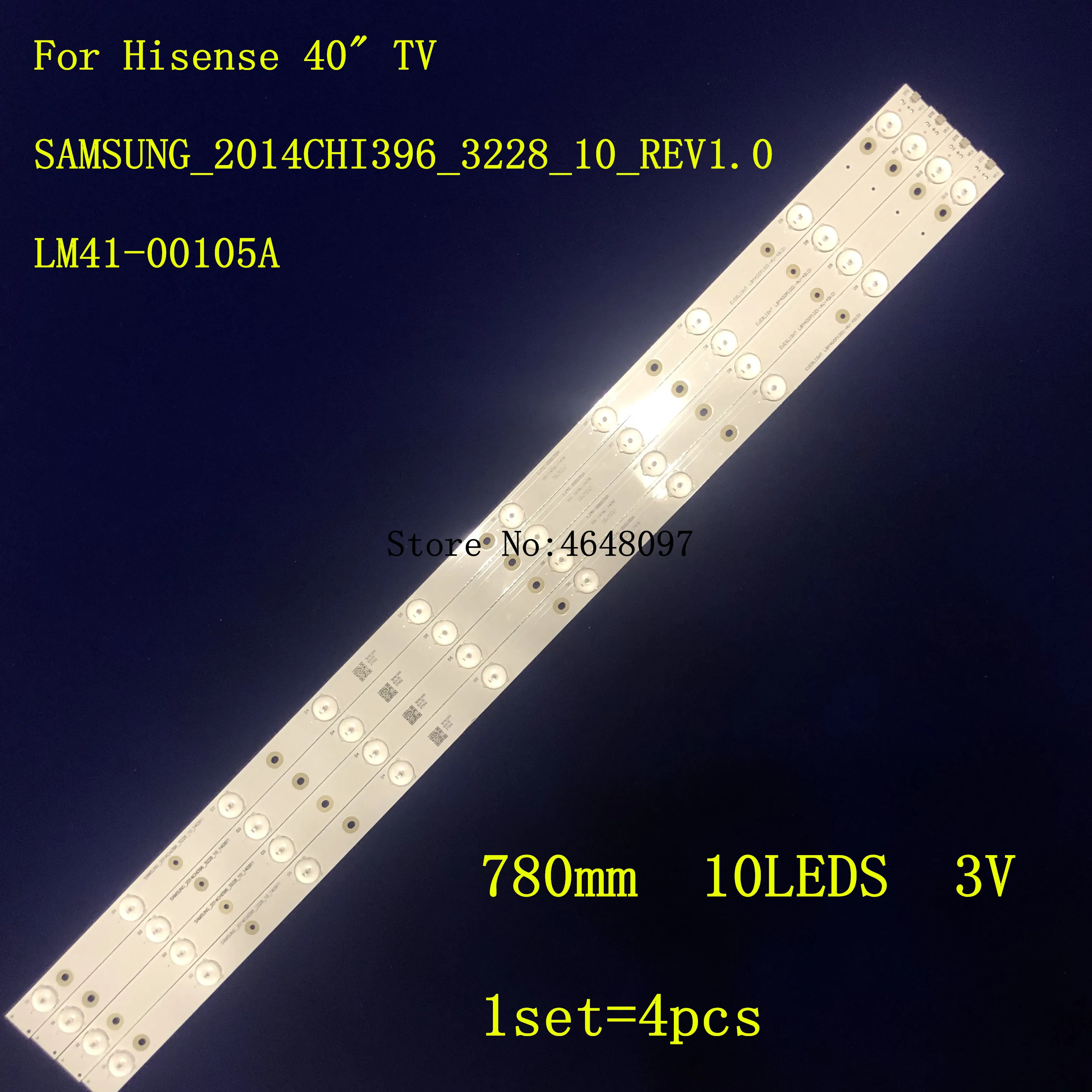 

780mm LED Backlight strip 10 lamp For Hisense 40"TV LED40K188 LED40EC290N LM41-00105A SAMSUNG-2014CHI396-3228-10-REV1.0