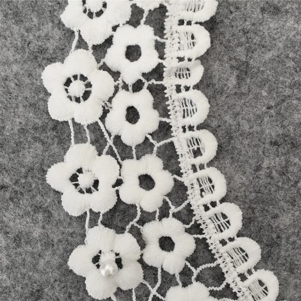 new arrive white pearl Embroidered flower collar lace collar DIY sewing accessories Decoration Appliques 1pcs sell free shipping