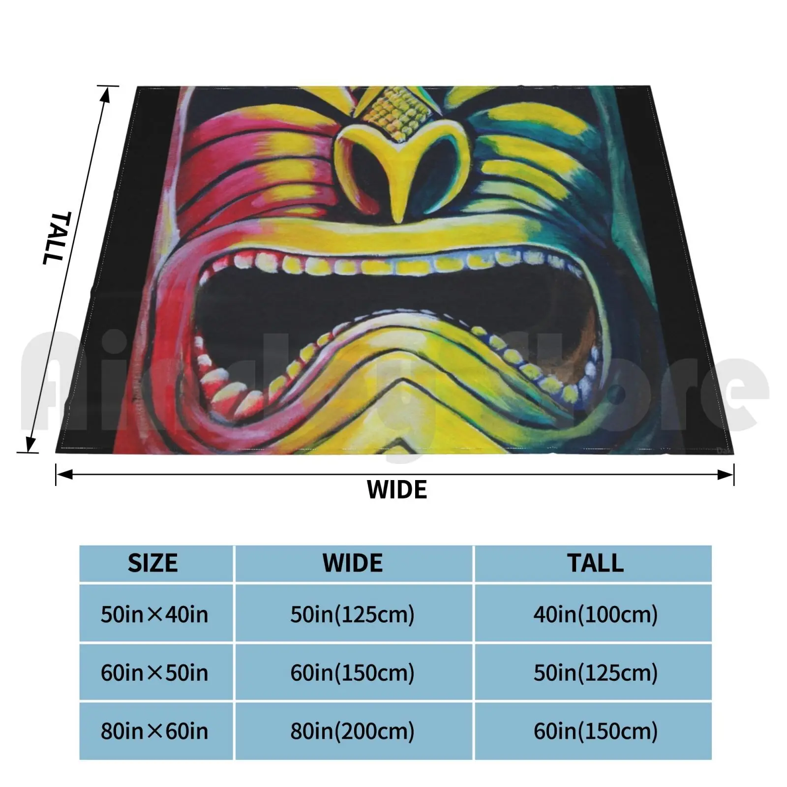 Irie Tiki Blanket Fashion Custom Hawaii Maui Tiki Island Life Dakinefineart Dakine Fine Earl Thompson