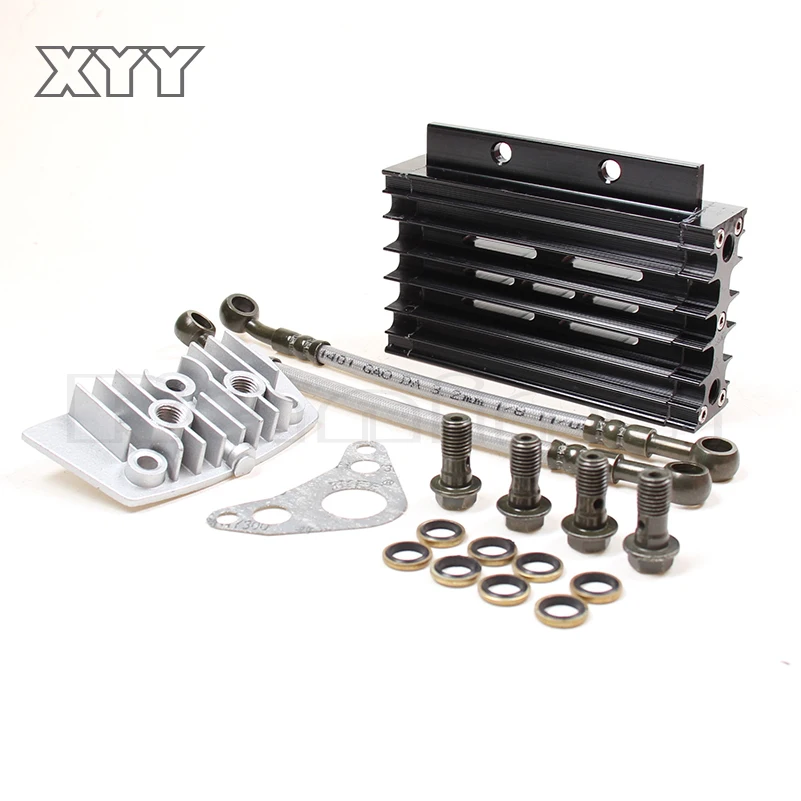 CNC Oil Cooler Kit Radiator Aluminium Adapter Engine Cylinder Cover Cooling For ATV Pit Dirt Bike motocross motocycle 50CC-125CC