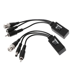 2025 New 1 Pair BNC To RJ45 Passive Video Power + Balun Transceiver For CCTV Camera