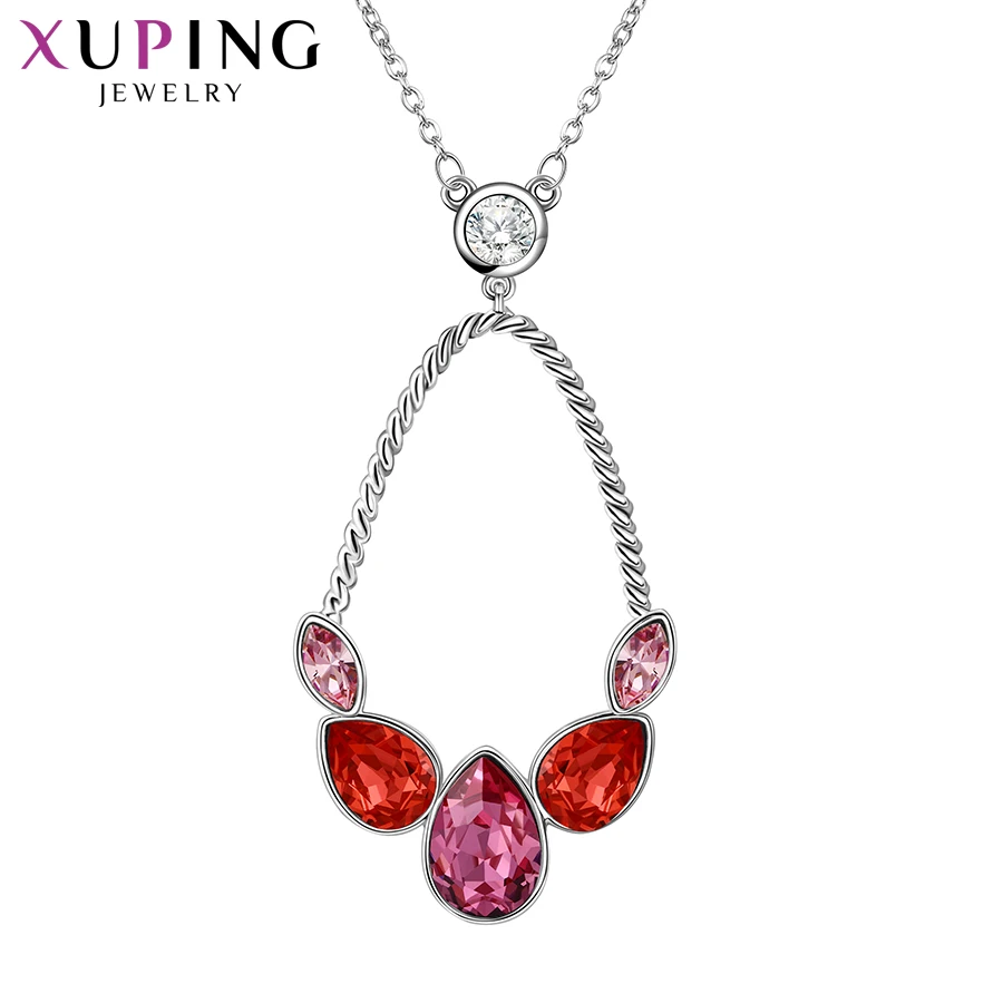 Xuping Jewelry Specially Design Trendy Crystal Necklace for Women Birthday Party Gift 40526