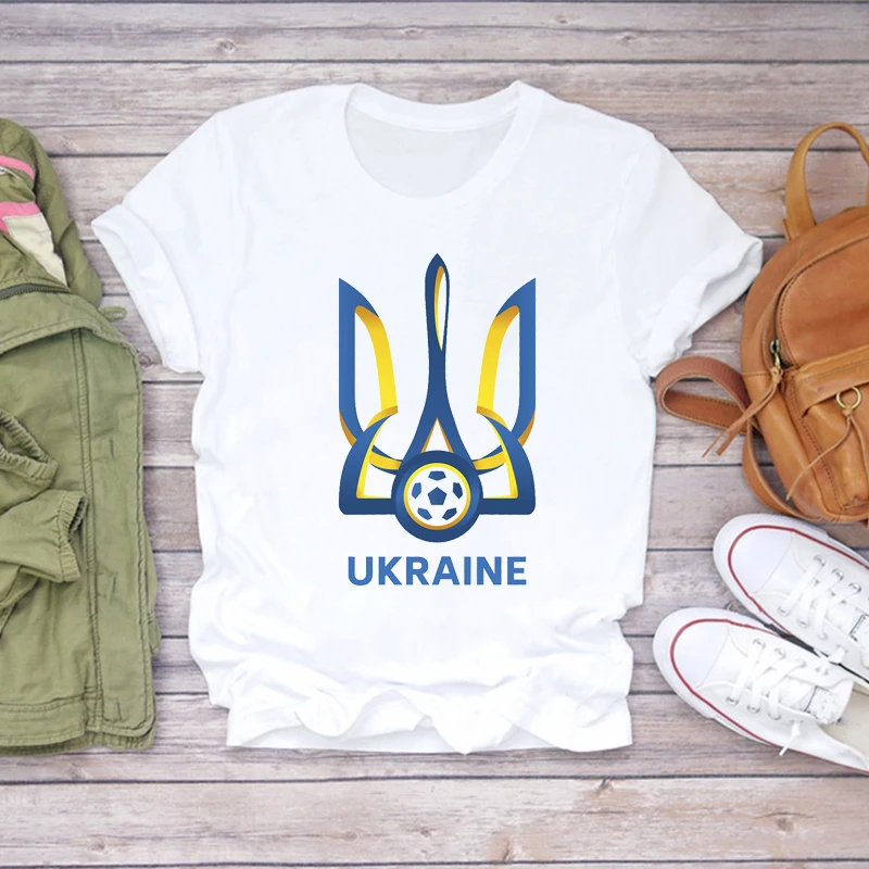 T-Shirt à manches courtes pour femme, Confortable et Souvenir, avec Logo d'ukraine, Harajuku des années 90, 2021