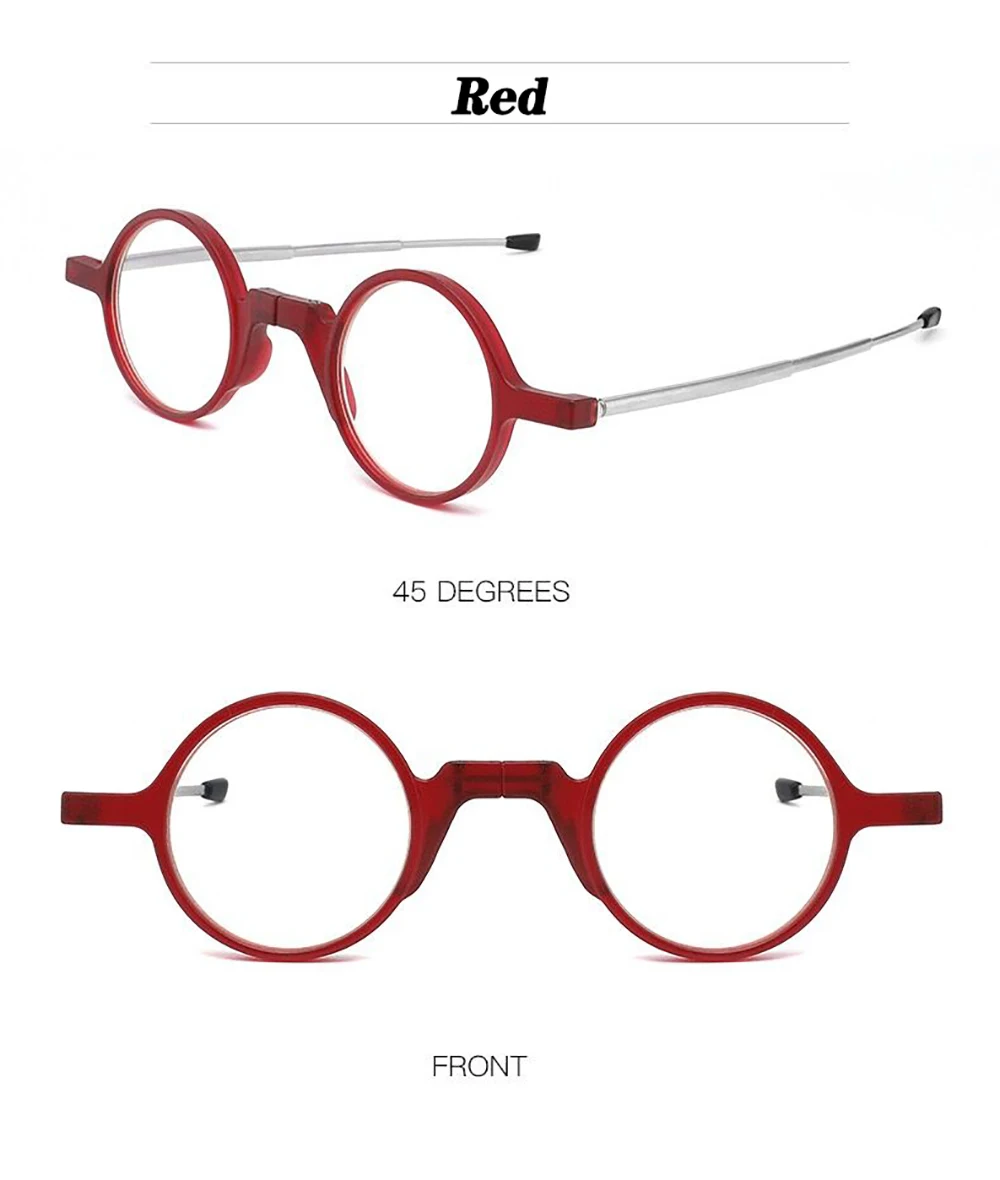 Runde (8) Mode Faltbare Lesebrille Für Frauen Protable Smart Gläser Mit Fall Rahmen Brillen Männer gafas de lectura – Detail 3