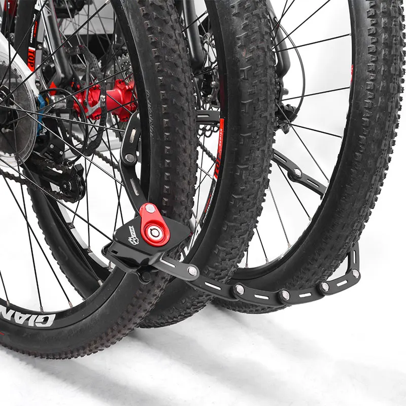 PAW Foldable Bicycle Lock 2 Keys Strong Security Anti-theft Bicycle Lock Heavy Duty Chain Cable Padlock Motorcycle Bike Lock
