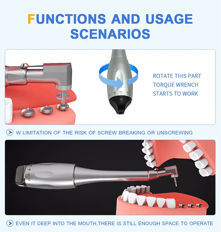 Dentist Manual Control Surgical Tools Torque Wrench Handpiece Ratchet Latch Head Screw Parts AI-TC-kit/AI-TC-Screws/Only Tips