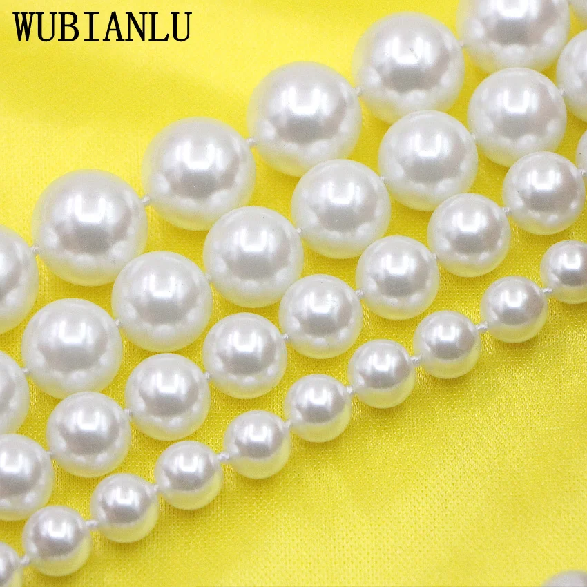 WUBIANLU New Charming 8mm White Shell Pearl Necklace Earring Women Collocation Banquet Jewelry Wholesale And Retail