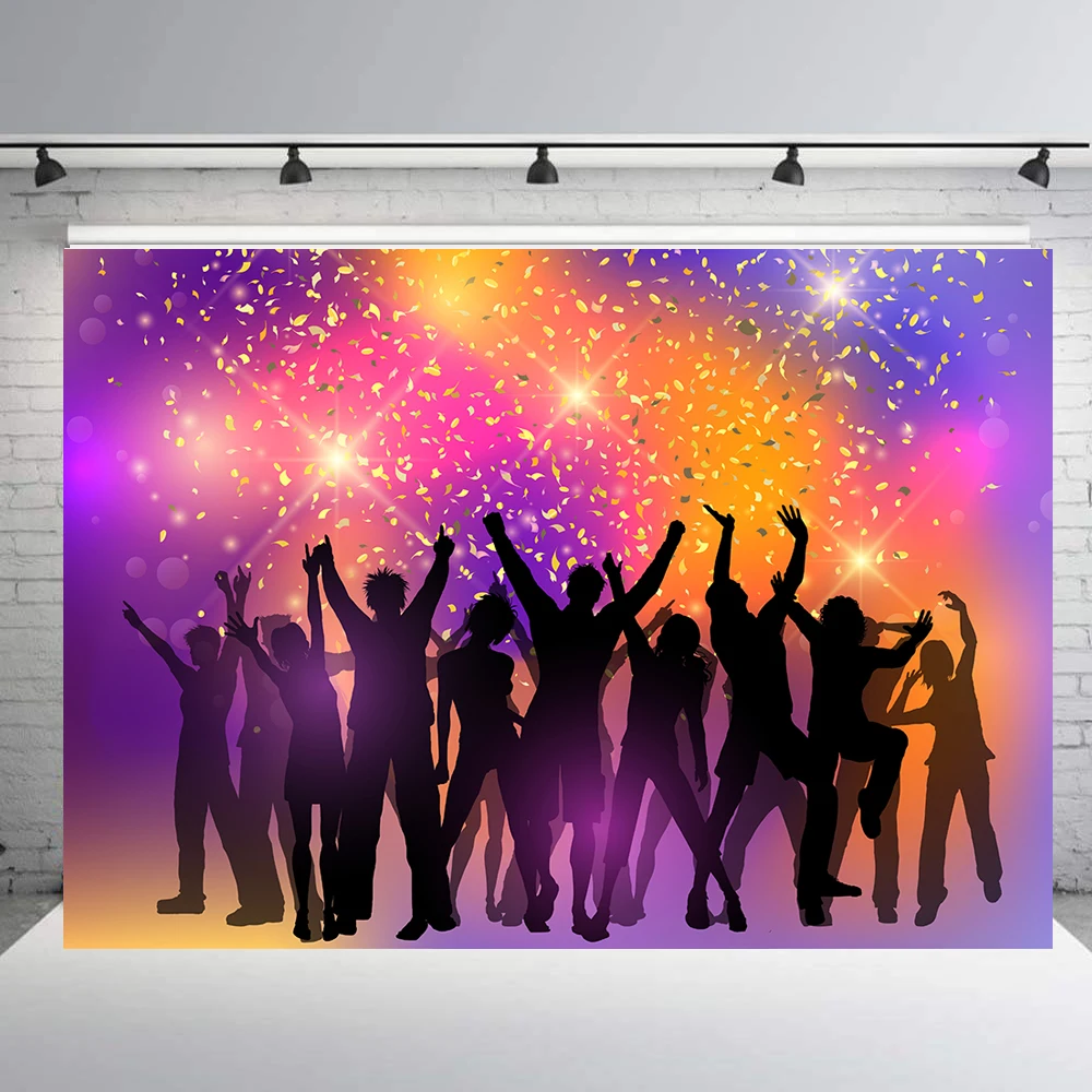 

BEIPOTO 80s 90s Disco Dancers Backdrop Party Shining Adults Birthday Photography Background Cake Table Banner Photobooth Props