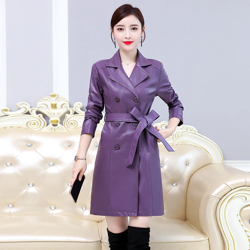 

Jacket Leather Genuine Spring Jacket Women Real Sheepskin Coat Female long Korean Jackets plus size Casaco Feminino MY s