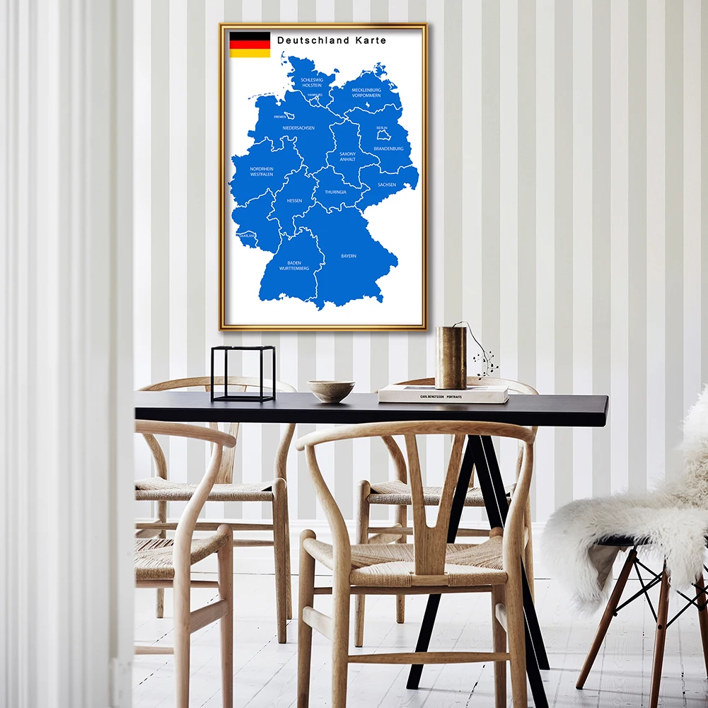 42*59Cm Politieke Kaart Van De Duitsland In Duitse Kleine Poster Canvas Schilderen Reizen School Levert Woondecoratie