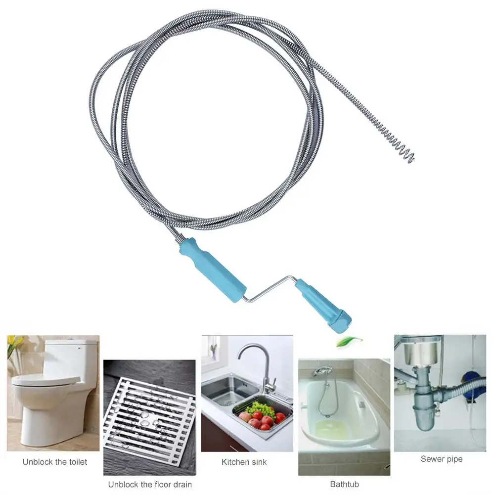 Drain Snake Cleaner Drain Auger Flexible Metal Spring Sink Dredge Auger Plumbing Snake Clog Remover Ultra-long Sewer Dredge