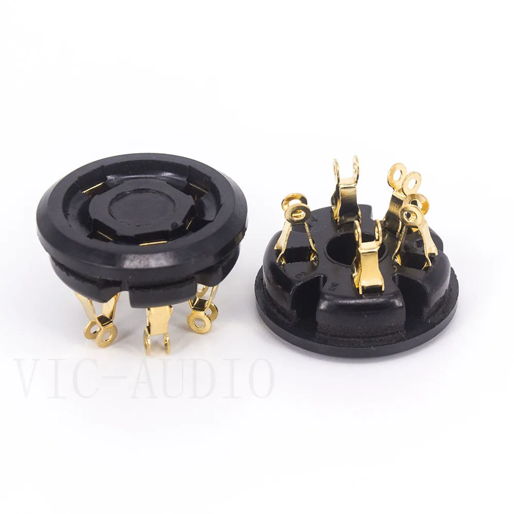 2PCS 5Pins Bakelite Tube Socket GZS5-2 Gold Plated For 807 FU7 24 37 45 FD422 807 Vacuum Tube Amplifier DIY Audio HIFI