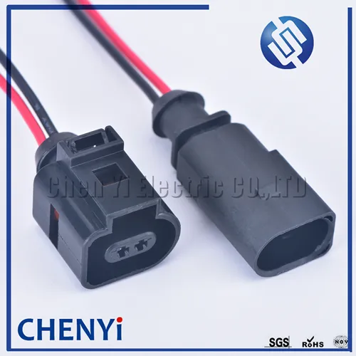 2 pines 1J 0973802 1J 0973702 Conector de válvula de desinflado con enchufe de Sensor de temperatura automático hembra o macho de 1,5mm conector impermeable con cable para VW