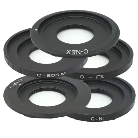 Adapter Ring C Mount Movie Lens Macro ring for EOS M FX NEX M4/3 N1 Mount C-EOS M C-NEX C-FX C-M4/3 C-N1 CCTV Movie Lens