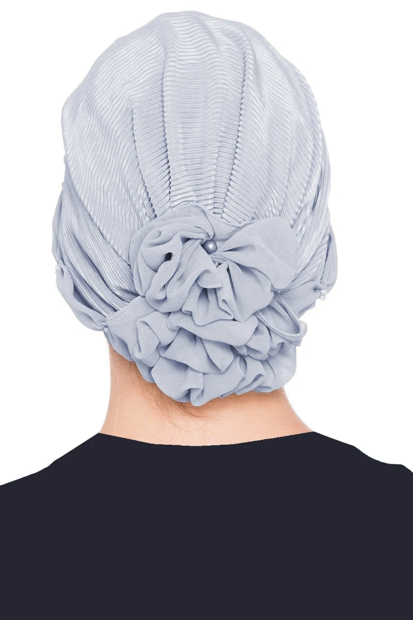 2022 New Fashion Pleat Shirred Ready Made Turban Hijab Bonnet Scarf Cancer Cap Special Women Product Beret Bandana Muslim Bead Pearl