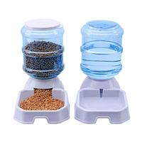 3.8L Large Capacity Pet Feeder Automatic Cat Dog Water Bottle Food Water Dispenser with Feeding Bowls Plastic Pet Supplies