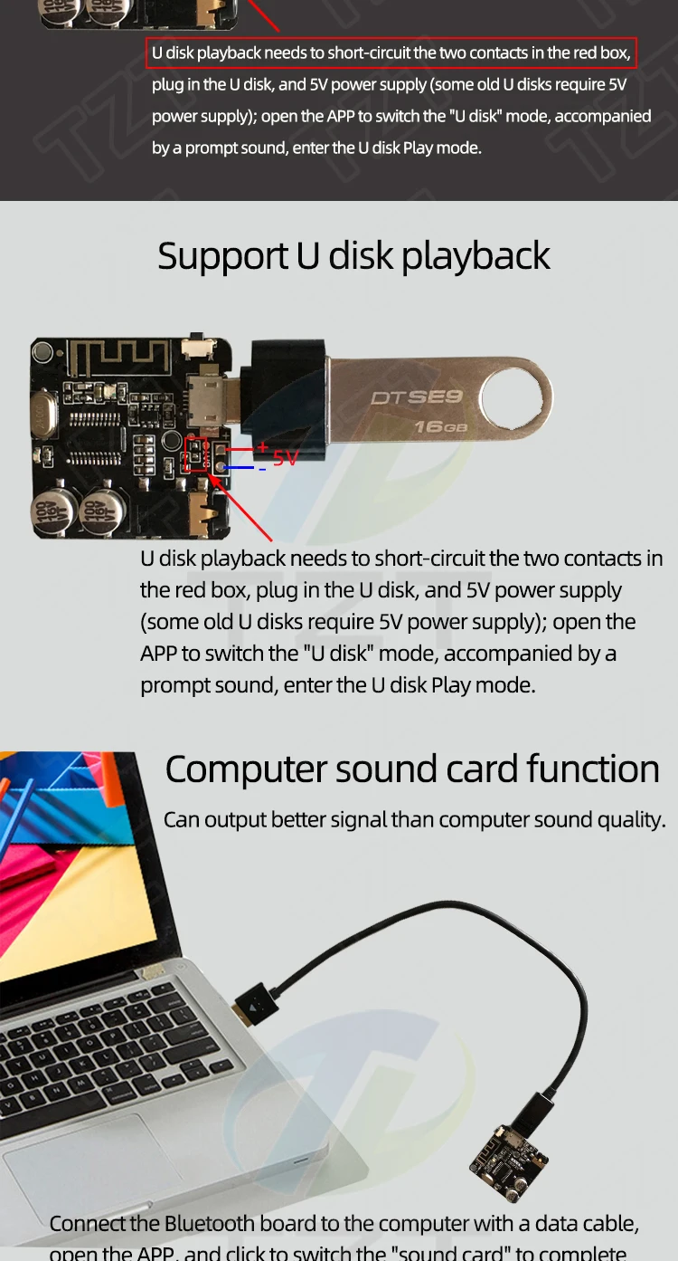 Bluetooth Audio Empfänger bord Bluetooth 4,1 BT 5,0 Pro XY-WRBT MP3 Lossless Decoder Board Wireless Stereo Musik Modul Mit Fall – Detail 12