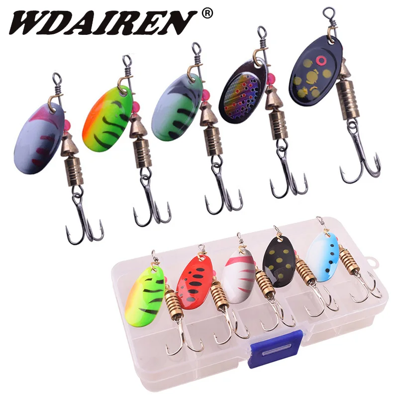 

10PCS Metal Spoon Spinner Bait Hooks 3.5g 5.5g Sequin Sea Fishing Lure Isca Artificial Paillette Wobbler Jig Metal Buzz Bait