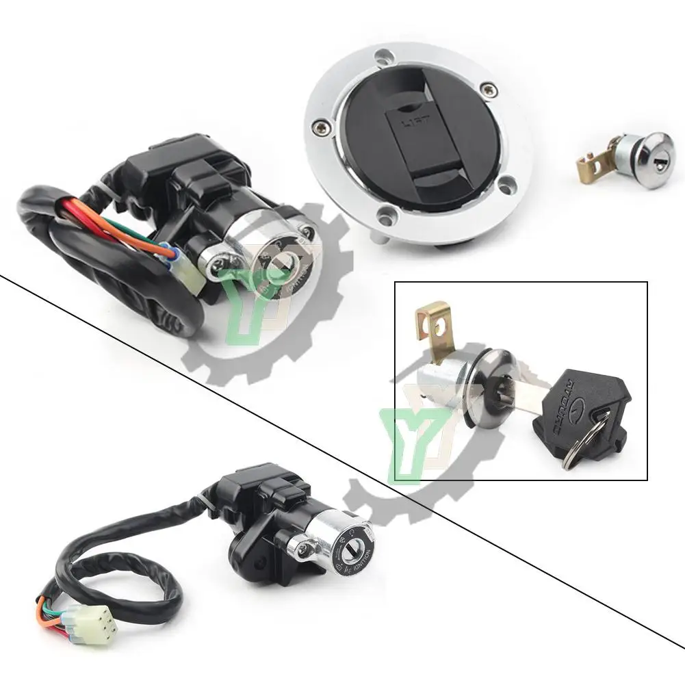 Gas Fuel Tank Cap Seat Ignition Switch Lock Contact Key Set For GSXR750 600 1000 GSX1250 650 GSF650 1250 1200 SFV650 SV1000 650