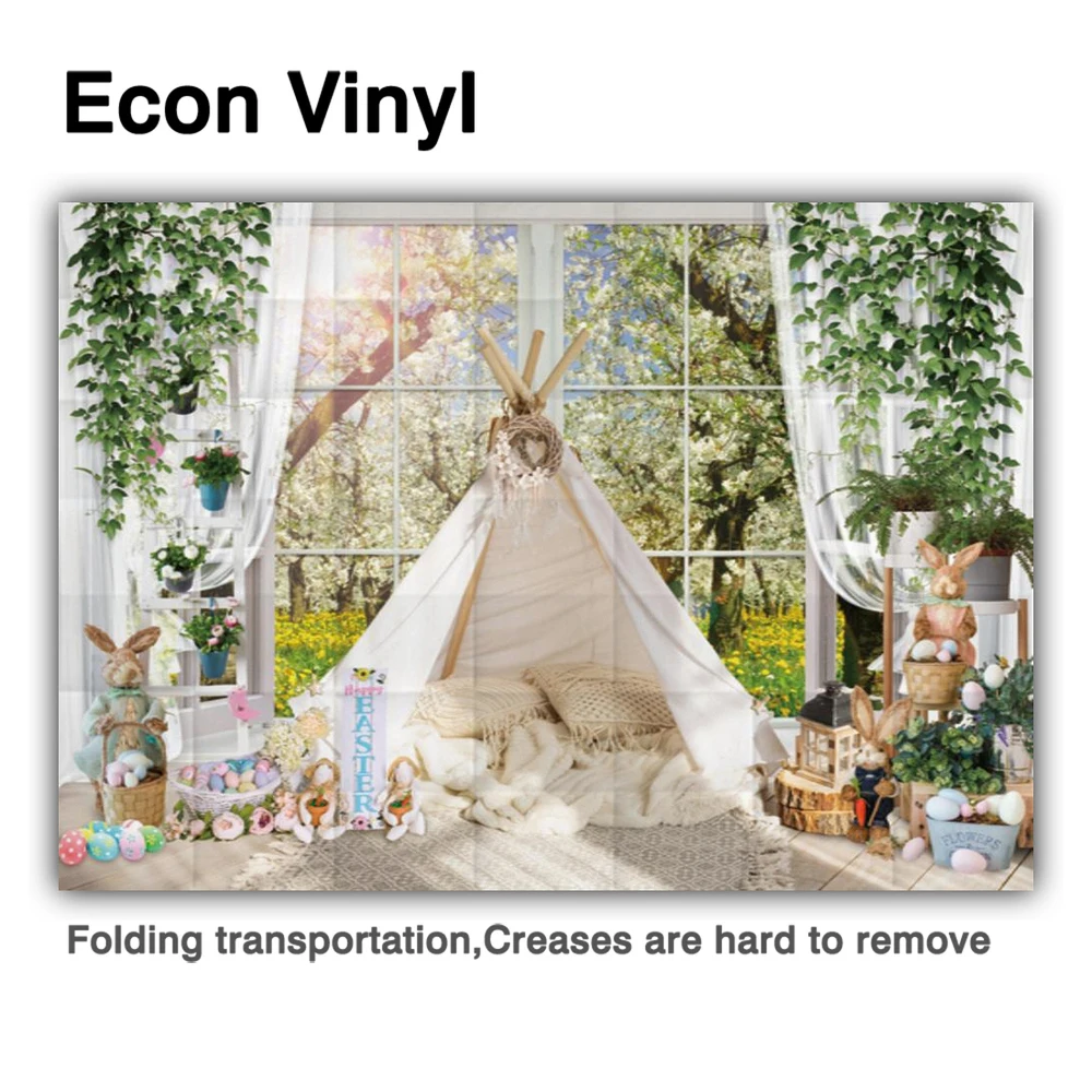 Allenjoy الأرنب الربيع عيد الفصح خلفية نافذة تيبي الزهور البيض الأشجار الاطفال التصوير خلفيات ديكور راية كابينة تصوير