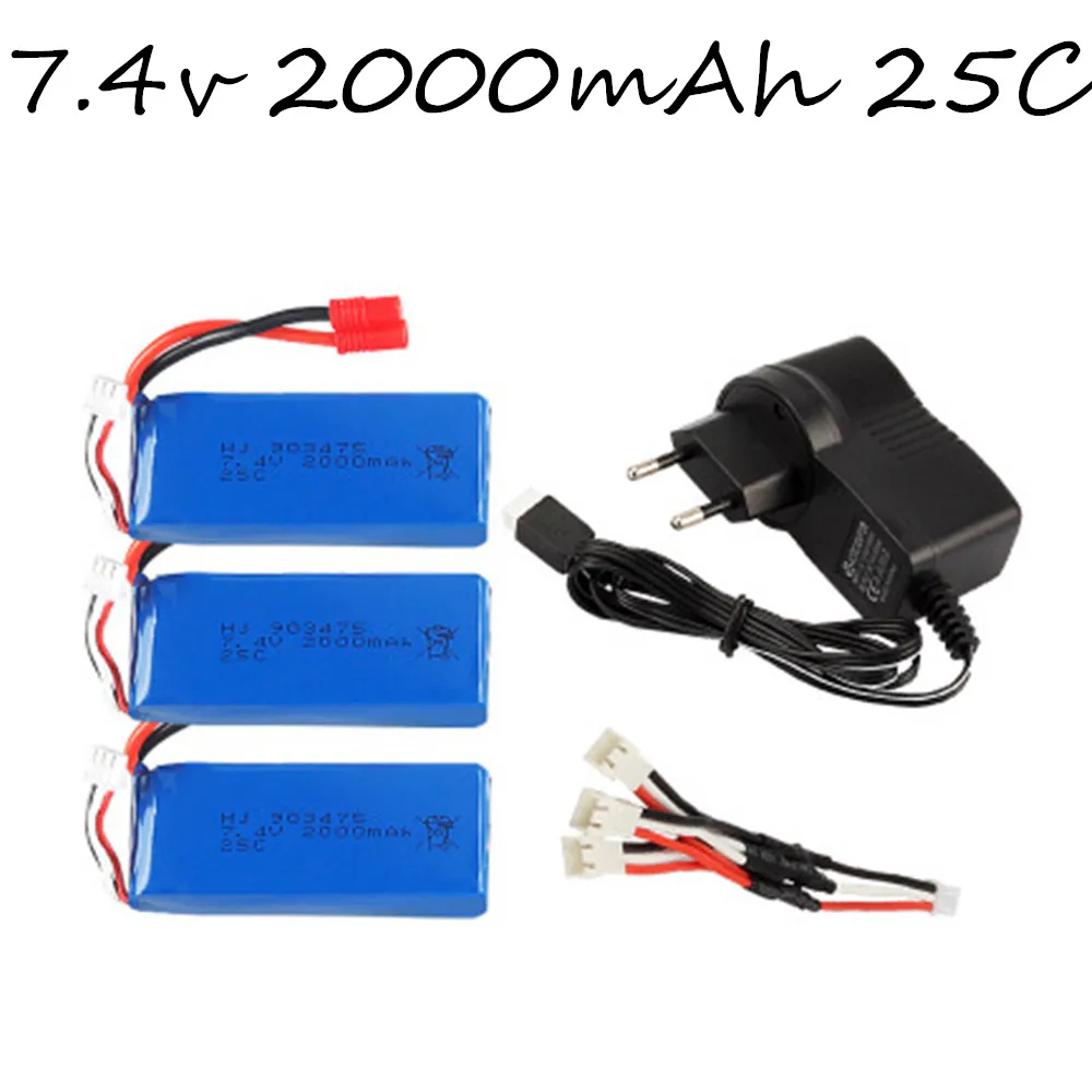 HOBBY HUB 7.4V 2000mAh 12428 แบตเตอรี่ Lipo สำหรับ SYMA X8C X8W X8G เครื่องบิน RC 2 S 7.4V liPo แบตเตอรี่ 903475