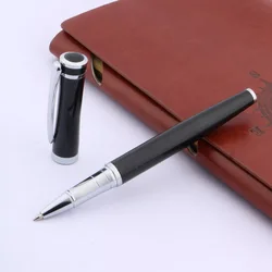 deluxe gift pen new black and silver metal rollerball pen