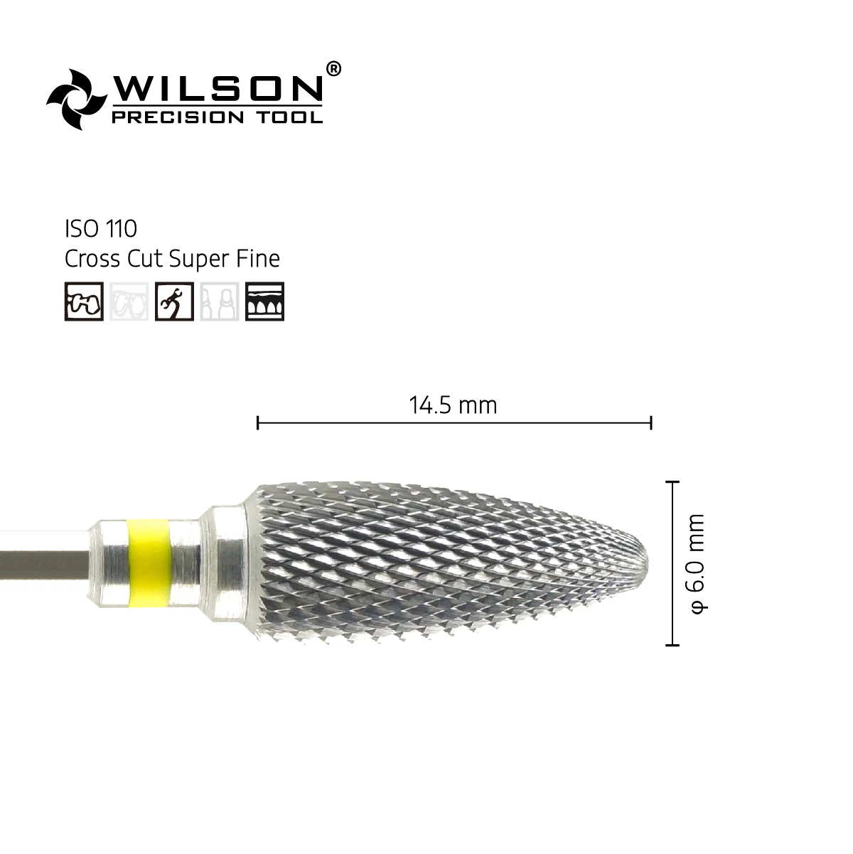 WilsonDental Burs 5000129-Pieza de baja velocidad dental Tungsten Carbide Dental Bur for Trimming Metal