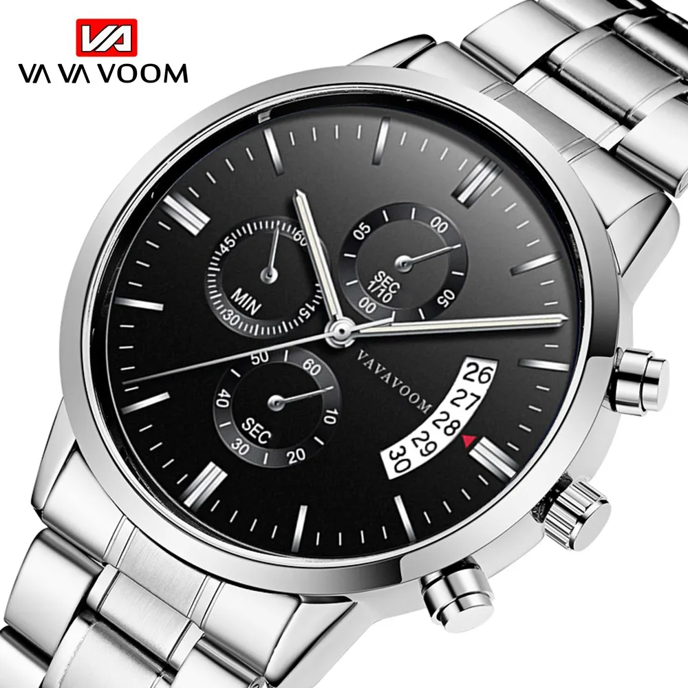 Stainless Steel Men Watches Luxury Top Brand Fashion Casual Dress Quartz Wristwatch Relogio Masculino Business Calendar Watches