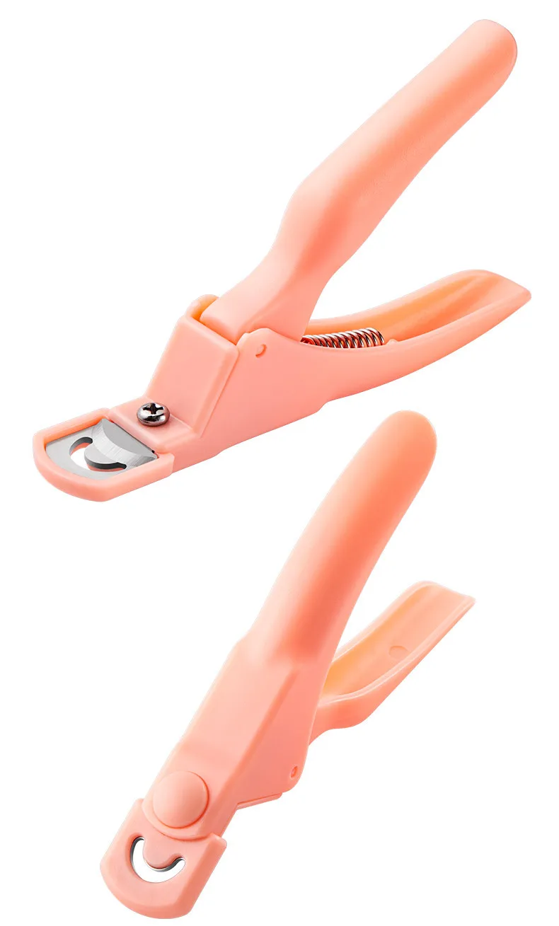 Nail Art Tips Clipper Trimmer Scissors Round Edge Finger Cutter Flase Nails Manicure Tool Plastic T0363