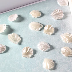 20pcs/lots High Quality ABS Imitation Pearl Shell Petals Flower For DIY Hairpin Earrings Necklace Jewelry Makeing Accessories