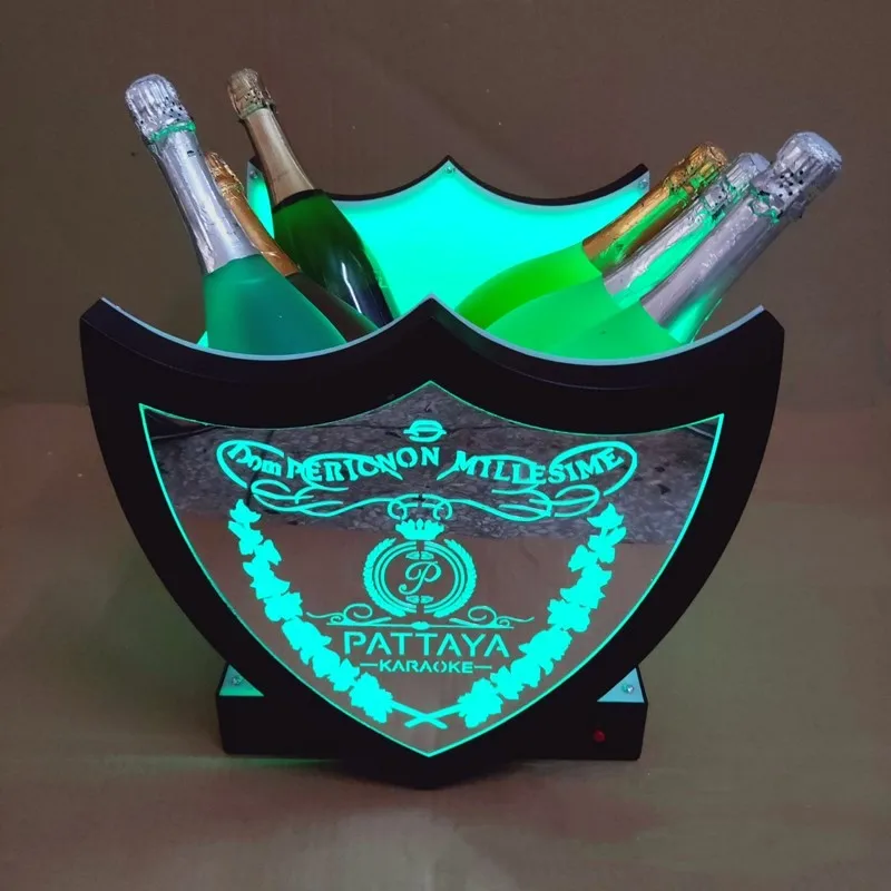 Ice Bucket LED Wine Bucket Charging Acrylic Champagne Beer Holder Bar Tools Decorations 7 Colors Flashing