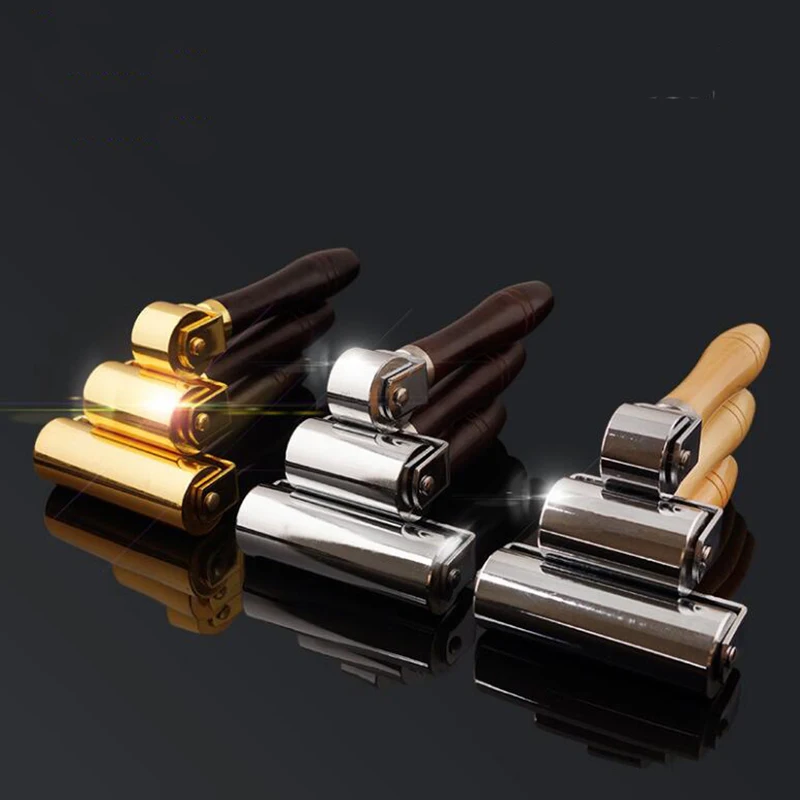 26/60/100mm  Leather Glue Edges Laminating Wheel Leather Craft Roller Craft Handmade  Smoother Creaser Tool DIY Golden/brown