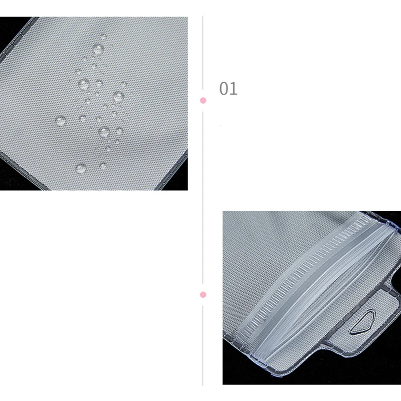 100pcs pvc Ziplock packaging bag narrow plastic transparent frosted eyebrow pencil sample card head self-sealing tableware bag